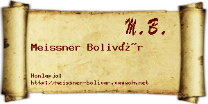Meissner Bolivár névjegykártya